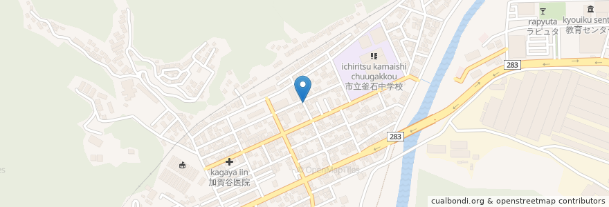 Mapa de ubicacion de アルバ en 日本, 岩手県, 釜石市.