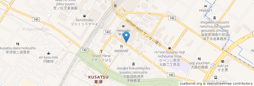 Mapa de ubicacion de 花たぬき en Япония, Сига, 草津市.