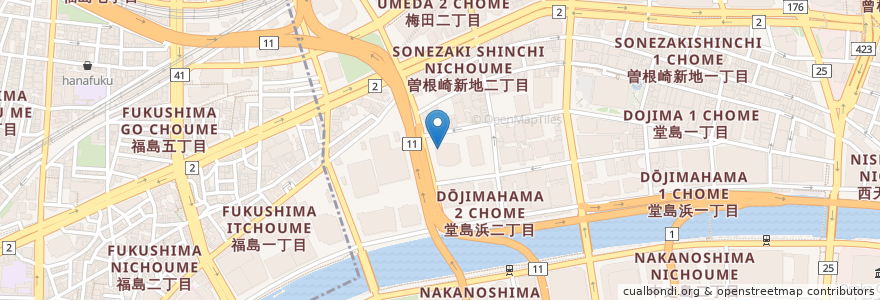 Mapa de ubicacion de TULLY'S COFFEE en Japon, Préfecture D'Osaka, 大阪市, 北区.