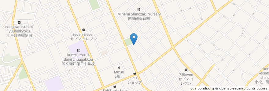 Mapa de ubicacion de 瑞江駅東４号駐輪場 en اليابان, 東京都, 江戸川区.
