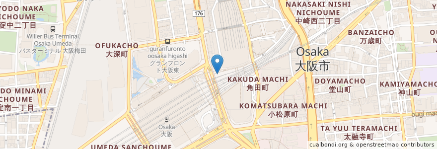 Mapa de ubicacion de Mior en اليابان, أوساكا, أوساكا, 北区.