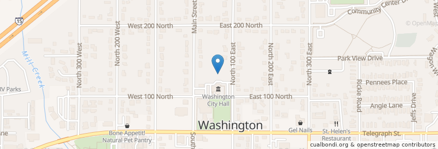 Mapa de ubicacion de Washington City Police Department en アメリカ合衆国, ユタ州, Washington County, Washington.