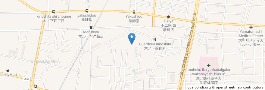 Mapa de ubicacion de ニチイのほはえみ 仙台やまとまち en 일본, 미야기현, 仙台市, 若林区.