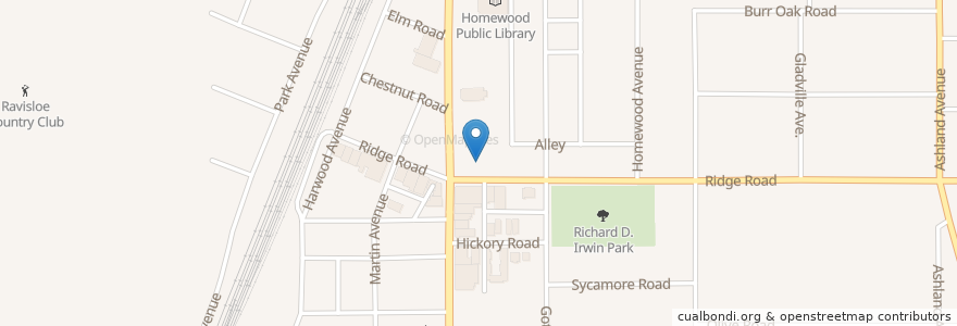 Mapa de ubicacion de Eldridge & Eldridge Dental Group en United States, Illinois, Homewood.