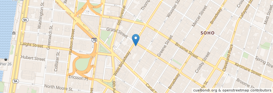 Mapa de ubicacion de Papatzu Mexican Restaurant en アメリカ合衆国, ニューヨーク州, New York, New York County, Manhattan, Manhattan Community Board 2.