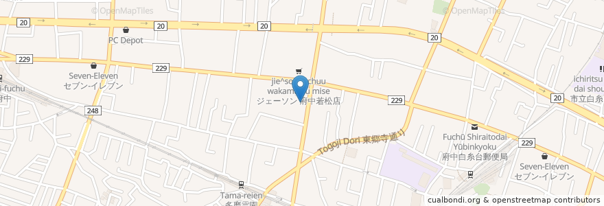 Mapa de ubicacion de ニクスタ en 일본, 도쿄도, 府中市.