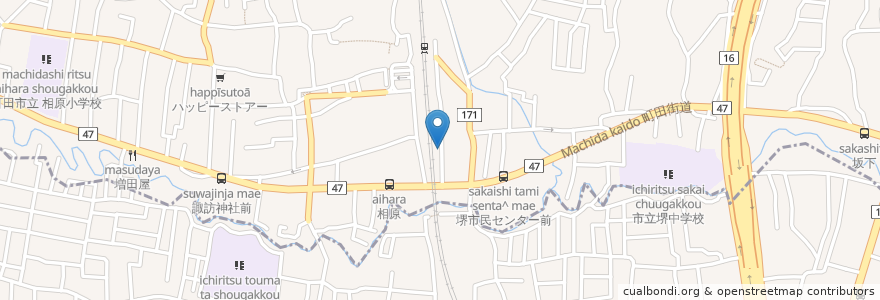 Mapa de ubicacion de 相原駅東口バイク駐車場 en Japão, Tóquio, 相模原市, 町田市.