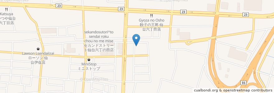 Mapa de ubicacion de 小野リース en Jepun, 宮城県, 仙台市, 若林区.