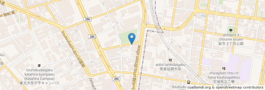 Mapa de ubicacion de ロックフット en اليابان, 宮城県, 仙台市, 青葉区.