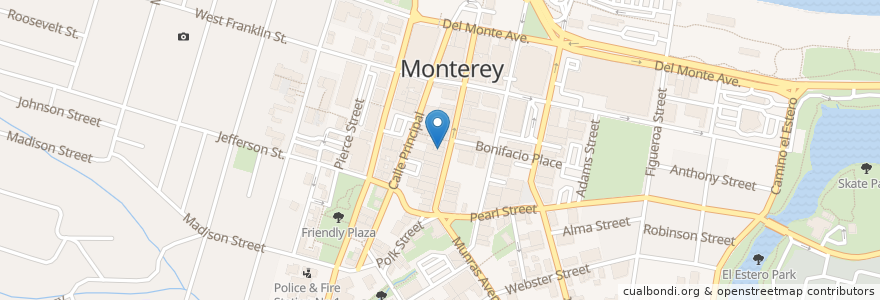 Mapa de ubicacion de The Bagel Bakery en Verenigde Staten, Californië, Monterey County, Monterey.
