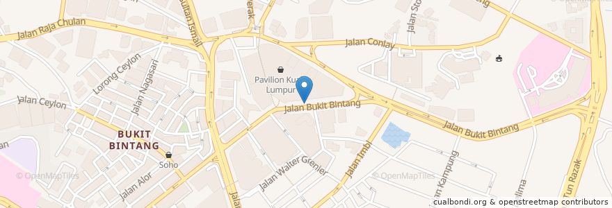 Mapa de ubicacion de Bukit Bintang Parking Entrance en Malaysia, Selangor, Kuala Lumpur.