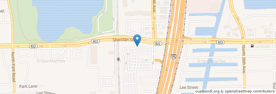 Mapa de ubicacion de Sheridan Street Tri-Rail Station en États-Unis D'Amérique, Floride, Broward County, Hollywood.