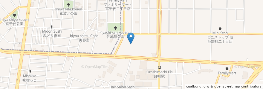 Mapa de ubicacion de みちのくPremium デンタルクリニック en Japan, 宮城県, 仙台市, 若林区.