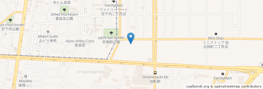 Mapa de ubicacion de 六丁目農園Deli en Japan, Präfektur Miyagi, 仙台市, 若林区.