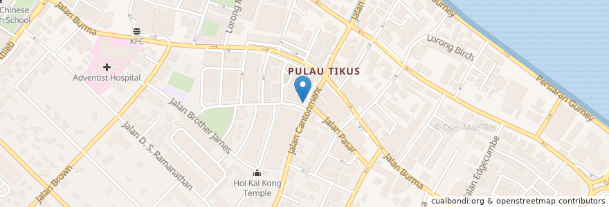 Mapa de ubicacion de budan’s Brew Coffee Bar en Malaysia, Pulau Pinang, Timur Laut.