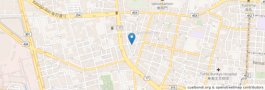 Mapa de ubicacion de 有料自習室CUBE en Jepun, 東京都, 文京区.