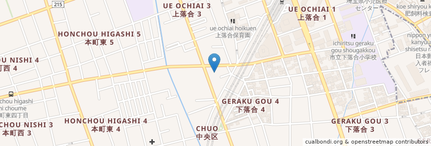 Mapa de ubicacion de 飯能信用金庫さいたま中央支店 en Japonya, 埼玉県, さいたま市, 中央区.