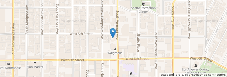 Mapa de ubicacion de V5 Car Wash en États-Unis D'Amérique, Californie, Los Angeles County, Los Angeles.