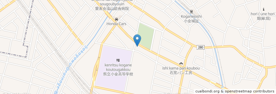 Mapa de ubicacion de 高橋水産 en اليابان, 千葉県, 松戸市.