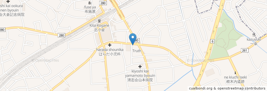 Mapa de ubicacion de とり坊 en Japan, Präfektur Chiba, 松戸市.