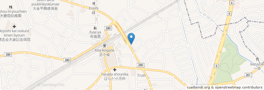 Mapa de ubicacion de わたなべ歯科クリニック en ژاپن, 千葉県, 松戸市.
