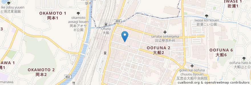 Mapa de ubicacion de 三井のリパーク 大船駅前駐輪場 en 일본, 가나가와현, 鎌倉市.