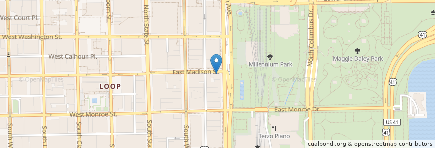 Mapa de ubicacion de Pokéworks en 미국, 일리노이, 시카고.