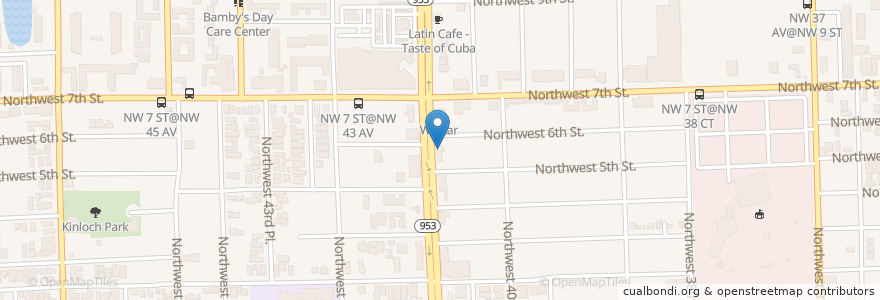 Mapa de ubicacion de Check Cashing en Amerika Syarikat, Florida, Miami-Dade County, Miami.