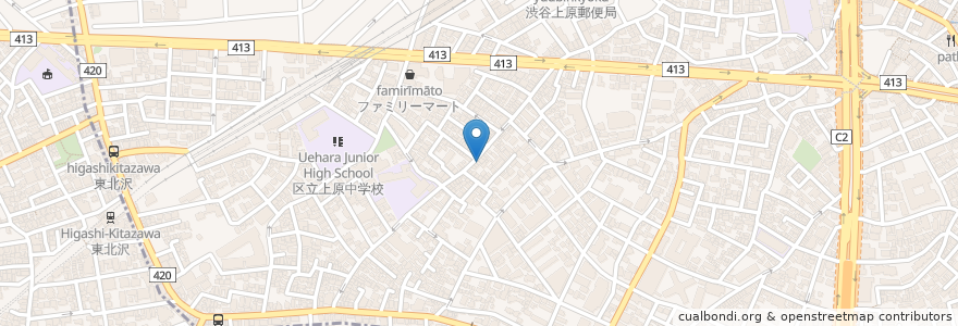 Mapa de ubicacion de 丹波屋 en Japon, Tokyo, 渋谷区.