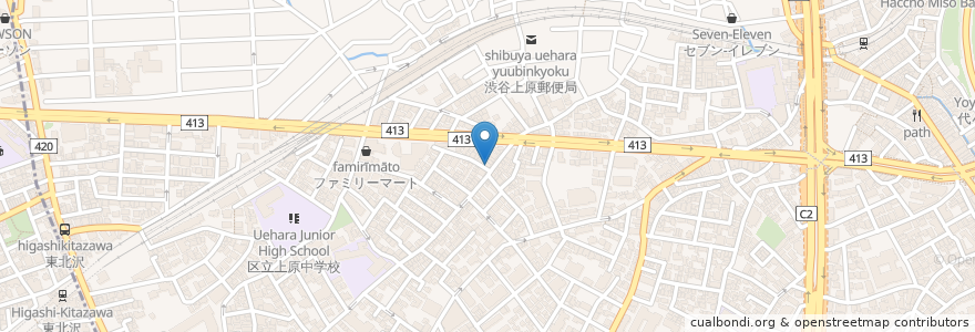 Mapa de ubicacion de 星野皮膚科 en Japan, Tokio, 渋谷区.