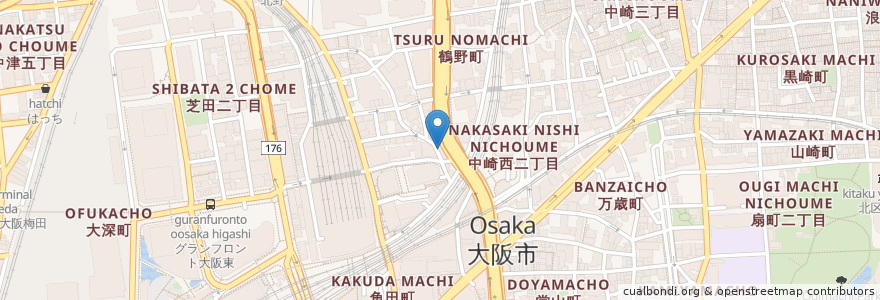 Mapa de ubicacion de Zaffran en 日本, 大阪府, 大阪市, 北区.
