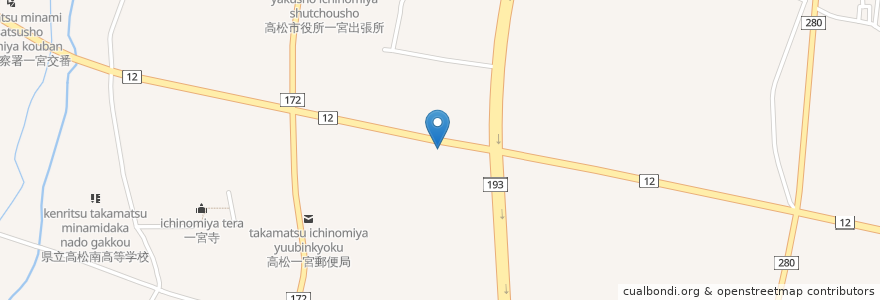 Mapa de ubicacion de コメダ珈琲店 en Япония, Кагава, 高松市.