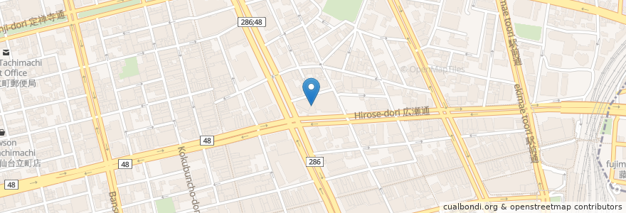 Mapa de ubicacion de だんまや水産 広瀬通駅前店 en 日本, 宫城县, 仙台市, 青葉区.