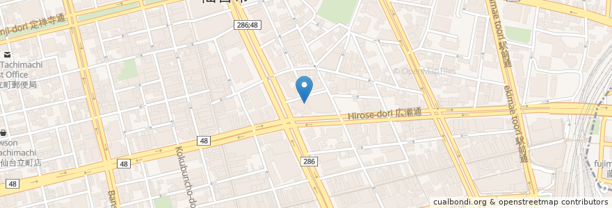 Mapa de ubicacion de TBCアナウンス学院 en 일본, 미야기현, 仙台市, 青葉区.