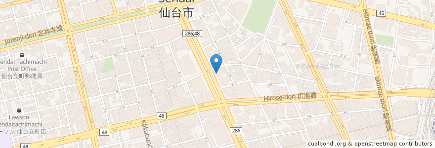 Mapa de ubicacion de けやき薬局 510店 en Japonya, 宮城県, 仙台市, 青葉区.