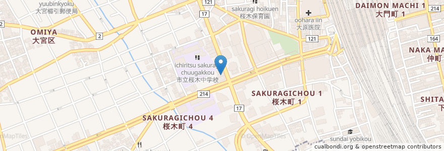 Mapa de ubicacion de タイムズカーレンタル en 日本, 埼玉県, さいたま市, 大宮区.