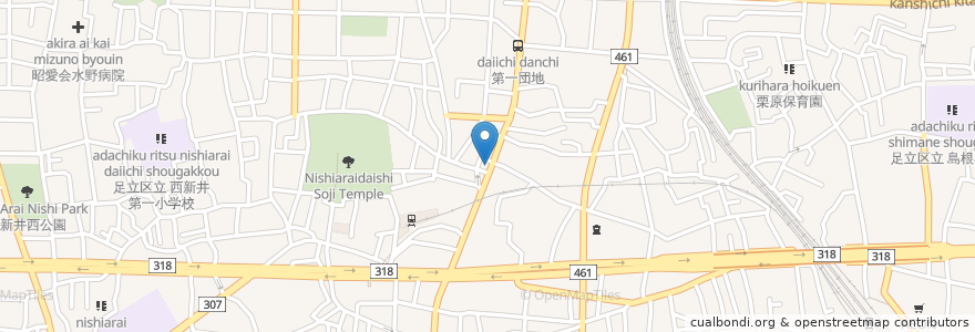 Mapa de ubicacion de 焼肉 山河 西新井店 en Giappone, Tokyo, 足立区.