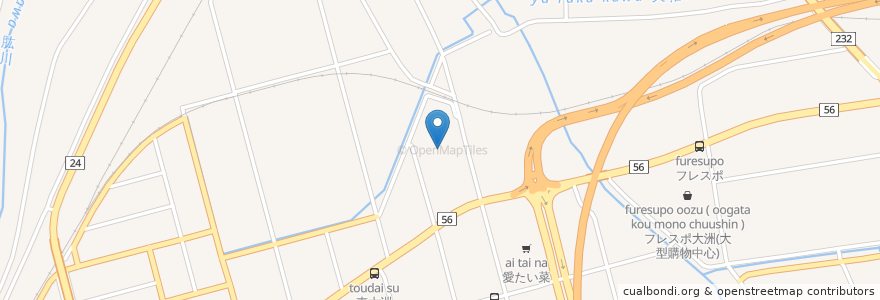 Mapa de ubicacion de 喜多医師会病院 en 日本, 愛媛県, 大洲市.