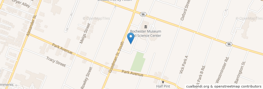 Mapa de ubicacion de Eisenhart Auditorium en Amerika Syarikat, New York, Monroe County, Rochester.