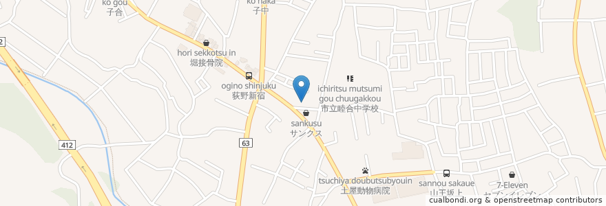 Mapa de ubicacion de 花上歯科医院 en 日本, 神奈川県, 厚木市.
