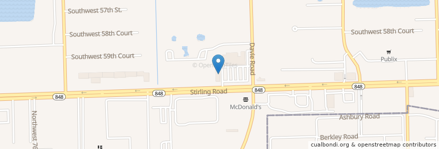 Mapa de ubicacion de Tasty Cafe en 미국, 플로리다주, Broward County, Davie.