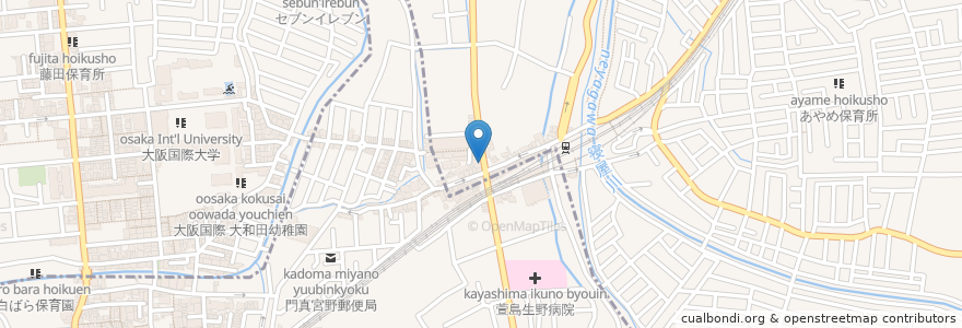Mapa de ubicacion de 寿司富 en Japan, Präfektur Osaka, 寝屋川市.
