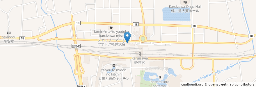 Mapa de ubicacion de JR駅レンタカー en Япония, Нагано, 北佐久郡, 軽井沢町.