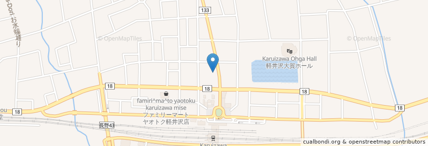 Mapa de ubicacion de Gelateria Gina en Japonya, 長野県, 北佐久郡, 軽井沢町.