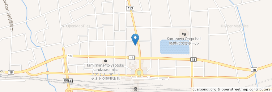 Mapa de ubicacion de Itadori en Japão, Nagano, 北佐久郡, 軽井沢町.
