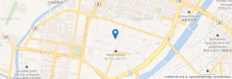 Mapa de ubicacion de ダイコクドラッグ en ژاپن, 熊本県, 熊本市, 中央区.