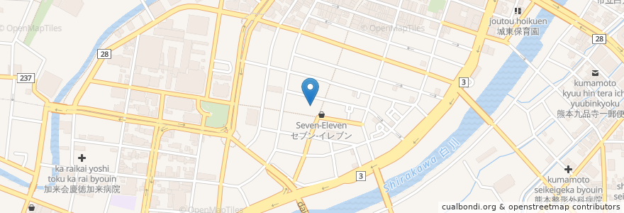 Mapa de ubicacion de 山ちゃん en Japan, 熊本県, 熊本市, 中央区.