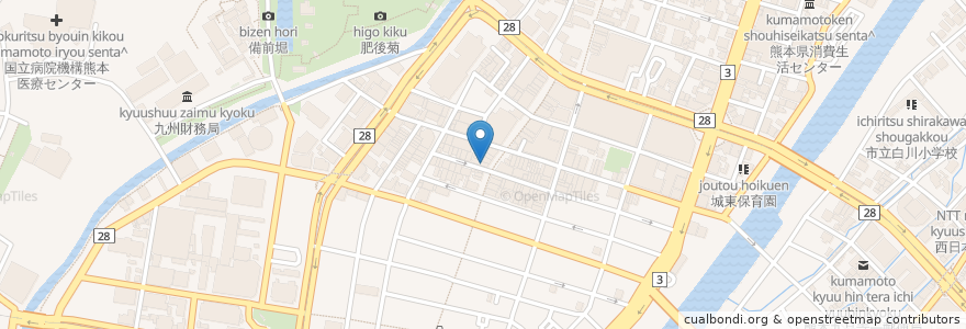 Mapa de ubicacion de Big Echo en 日本, 熊本县, 熊本市, 中央区.