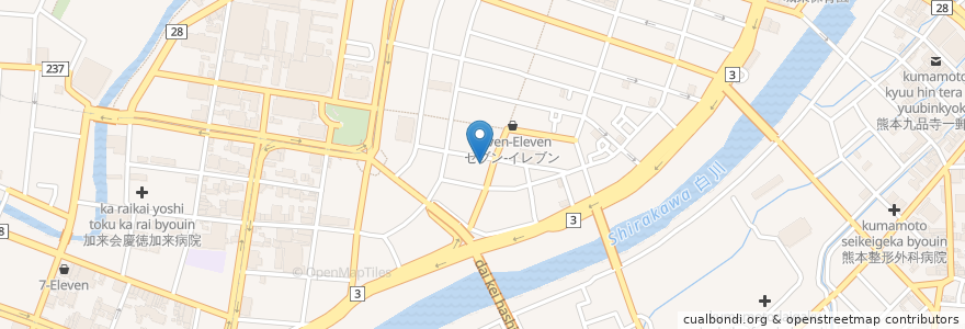 Mapa de ubicacion de Mizuki en Jepun, 熊本県, 熊本市, 中央区.