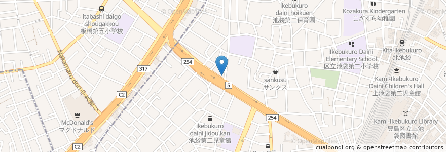 Mapa de ubicacion de 東京交通短期大学 en Japan, 東京都, 豊島区.